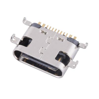 China PCB 16-Pin Type-C Downstream USB Connector Fast Charger SMT USB Port Female Connector 0.8mm for sale