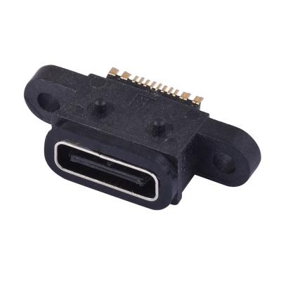 China Type C Usb Supply Waterproof Female Ipx8 Connector 16 Pin With Fixed Hole CQ026-TCFSSK16-1 Te koop