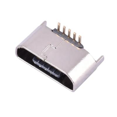 China 180 Degree MINI USB Vertical Mount SMD 5 Pin Micro Female Connector CQ-MUB-180S40 for sale