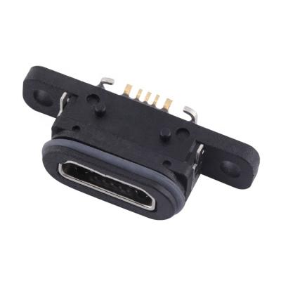 China Manufacturer Micro USB 5 Pin Watertightness Horizontal Socket Type Ip68 Waterproof Connector CQ-MUB-FSDME-1 for sale