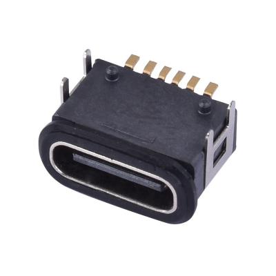 China Type-C 6 Pin Horizontal Waterproof Ip66 Waterproof Plug Manufacturer USB Connector CQ-TCF6BS for sale