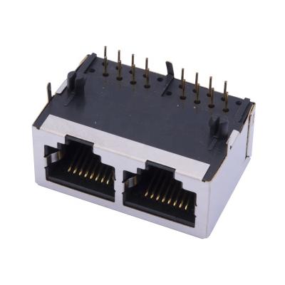 中国 PCB RJ45 8P8C 1*2 RJ45 Network Port Connector 販売のため