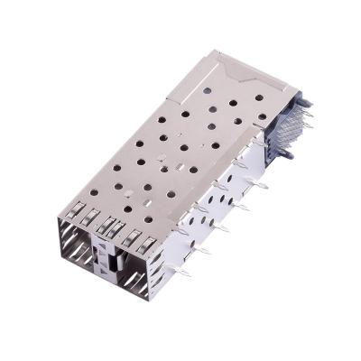 China SFP CAGE 2X1 port PRESS FIT fiber optic connector WITH LIGHTPIPE SFP CAGE 2X1 à venda