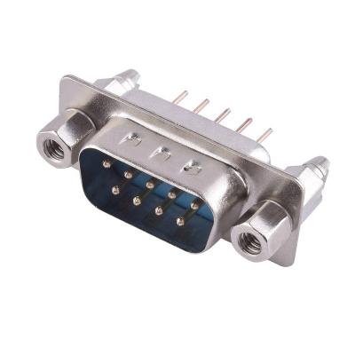 China D-SUB VGA 9pin Male Connector PCB Mounted Straight DP 9p VGA Male Connector With Screw Video Socket CQ-D-SUB9MDLS for sale