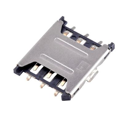 China Push-Push Type 1.35 Nano PCB Sim Card 6Pin Card Slot Holder Connector Mobile Phone Card Slot Socket Te koop