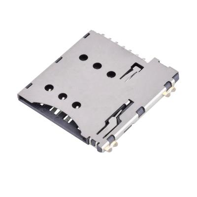 China PCB PUSH/PUSH Type H=1.35 6Pin+1 Pin Micro Sim Card Slot Connector for sale