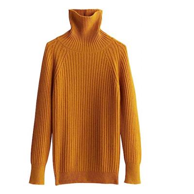 China Factory Women's Turtle Neck Anti-wrinkle Merino Loose Pure Wool Long Sleeve Sweater Warm Soft Knitted Sweater Autumn Winter Autumn for sale