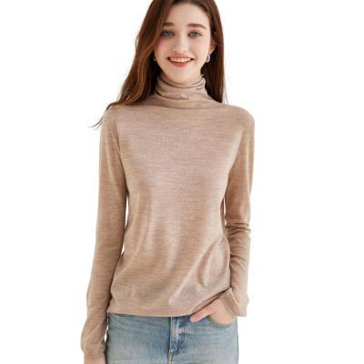 China Anti-Wrinkle Turtle Neck Shorts Sheath Soft Base Layers Fall Sleeve Clothing Women's 100% Merino Wool T-Shirt for sale