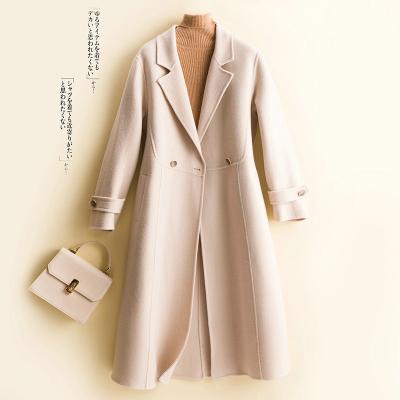 China Women Breathable 100% Wool Winter Trench Coat Classic Ladies Button Warm Overcoats Double Faced Jackets for sale