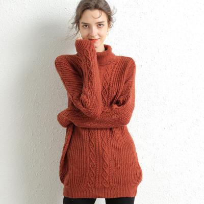 China Colorful Fashion Anti-pilling Plus Size Ladies Long Sweater 35% Wool Cashmere Women Sweater Dresses Knit for sale