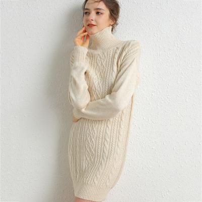 China Anti-pilling turtle neck thick cashmere best design ladies dress long 35% wool plus size women sweaters for sale