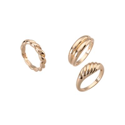 China Environmental Friendly Rose Gold Golden Engagement Chunky Simple Copper Rings Irregular Shaped Rings for sale