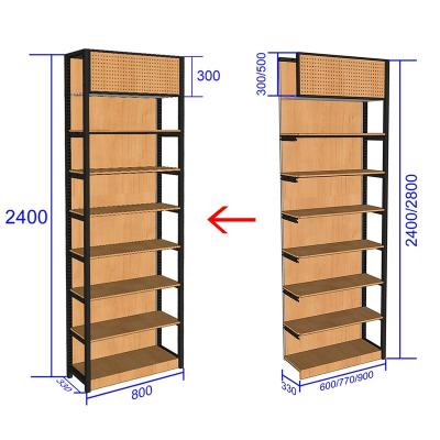 China Single Sided FLSM OEM / ODM CUSTOMIZED Deli Layout Shelves With Pegboard for sale