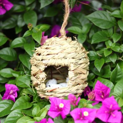 China Hot Natural Handwoven Bird House Mini Bird House Reed Sales Bird House Hammock Stocked Hanging Bed for sale