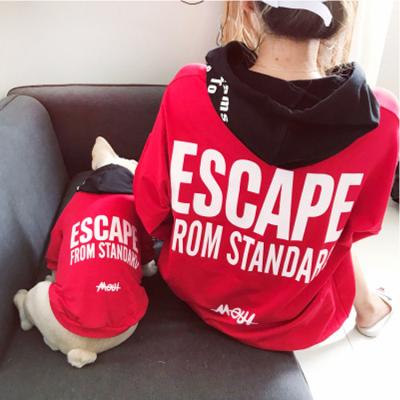 China Wholesale Viable Pet Clothes Match New G Spring And Autumn Cotton Terry Letters Pet Clothes Human Dogs Teddy Bear Clothes for sale