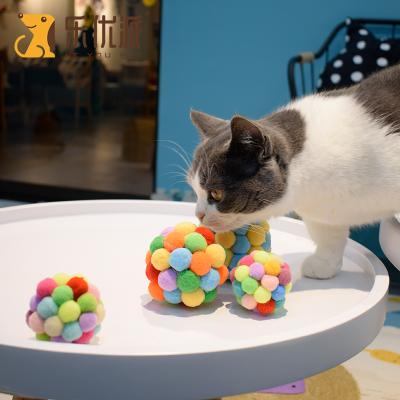 China Viable Color Bell Ball Cat Sounding To Pet Toy Interactive Cat Toy Ball Pet Funny Cat Bell Ball Toy for sale