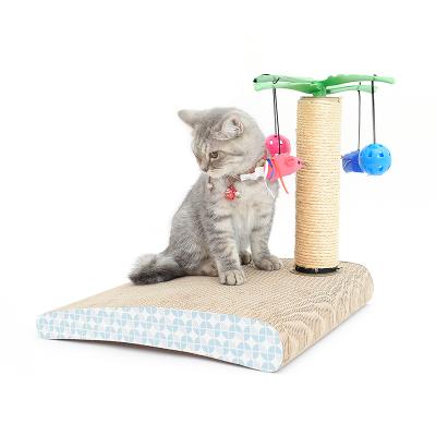 China Sustainable Cat Scratch Tower Island Coconut Sisal Cat Scratcher Corrugated Natural Mat And Lounge for sale