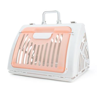 China Breathable Large Size Foldable Portable Pet Air Carriers Cage Dog Cages Carriers Travel Cage Pet for sale