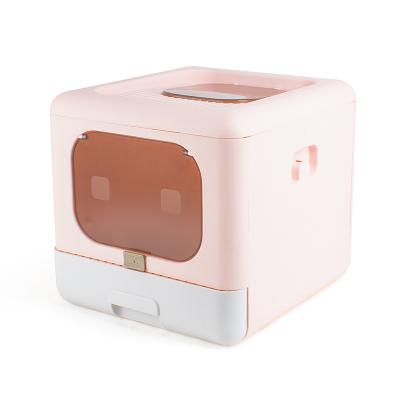 China Viable Factory Wholesale Specialization in Manufacture Folding Anti-Smell and Double Door Drawer Cat Litter Box Cat Toilet Spill Proof for sale