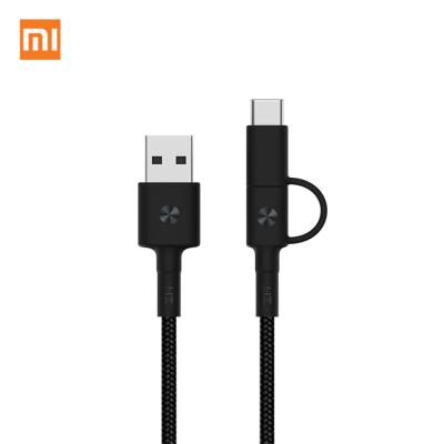 China Come with magnet and ZMI cable tie for xiaomi Huawei Samsung 2 in 1Micro/USB-C to Phone Braided Cable Data USB-A Charger Cable 1m Cable USB Fast Charging for sale