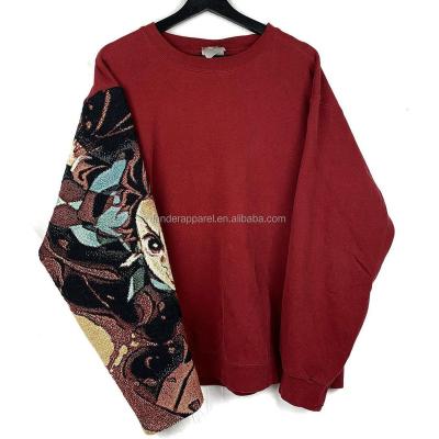 China Custom Woven Warm Hooded Men's Patchwork Sweater Anti-wrinkle Tapestry Coat Plus Size Men's Tapestri Hoodi Coats for sale