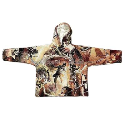 China Custom Anti-Wrinkle Tapestry Hoodie Crewnecks All Over Jacquard Tapestry Hoodie Pullover Sweater Plus Shirt For Men for sale