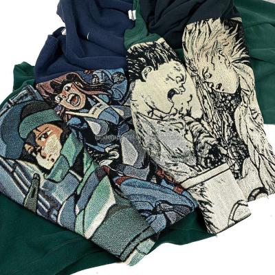 China Custom Anti-Wrinkle Plus Size Man's T-shirt Tapestry Clothing Crewneck Portrait Shirt Men's Jumper Blanket Jacquard Tapestri Sweater for sale