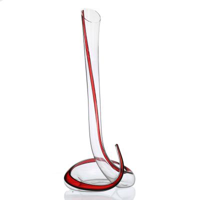 China High quality Wholesale Home Decoration Red Colored Snake Shape Crystal Glass Wine Decanter for sale