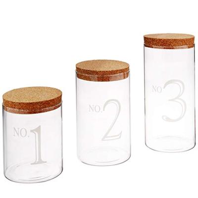 China Sustainable Wholesale Hand Blown Lucid glass  Storage Jar with Wooden lid for sale