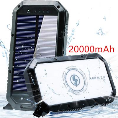 China 25000mah Usb Portable Panel Charger With 36 Leds And 3 Usb Output Ports Qi Fast Charging Solar Power Bank For Phone à venda