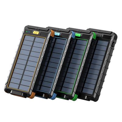 China 20000mAh Solar Power Bank Portable Charger Powerbank External Battery Poverbank With LED Light Compass à venda