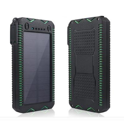 China Outdoor Waterproof 15000 Mah Portable Solar Charger with Cigarette Lighter and Led Lighting Solar Power Bank for sale