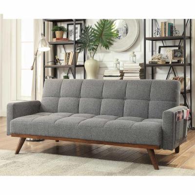 China Convertible Sofa Futon, Gray Linen Fabric for sale