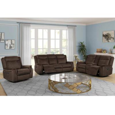 China Recliner sofa set met opslagdoos, bruin stof Te koop