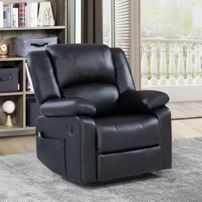 China Cadeira reclinável Power Lift com função de massagem ajustável e sistema de aquecimento, black faux leatherette à venda