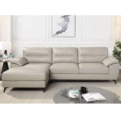 China L-Shaped Sectional Sofa, Taupe Leatherette for sale