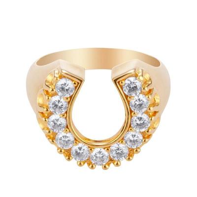 China FASHIONABLE Hot Selling Element Ring 18K Gold Color Horseshoe Ring Jewelry U Border Exclusive for sale