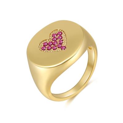 China FASHIONABLE Hot Selling Jewelry Ring Zircon Mosaic High Sense Ring 18 Gold Color Woman Love for sale