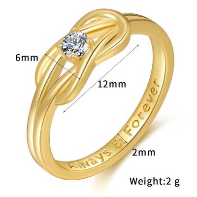 China 2021 TRENDY New Fashion Ring Zircon Ring Female Simple Copper Plated 18K Gold Jewelry Stain Ring for sale