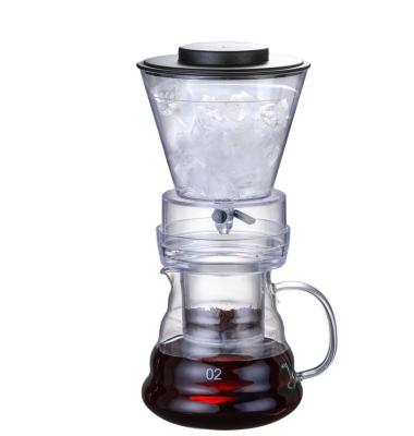 China Hot Selling Viable Iced Coffee Maker Hand Drip Ice Coffee Maker 500ml Glass Cold Brew Coffee Pot for sale