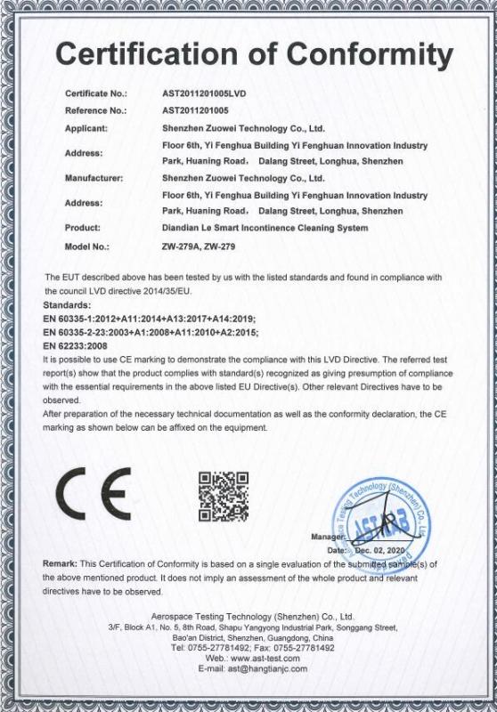 CE - Shenzhen Zuowei Technology Co., Ltd.