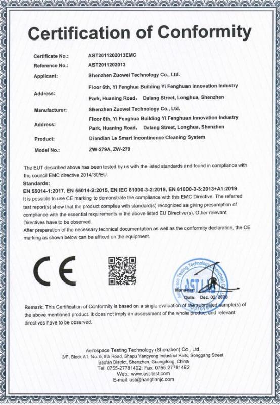 CE - Shenzhen Zuowei Technology Co., Ltd.