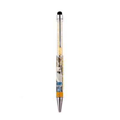 China 100% Custom Wholesale Custom Retractable Touch Screens GY218-2 Logo Rubber Coated Souvenir Metal Click Tip Pen With Stylus For Soft Touch Screens for sale