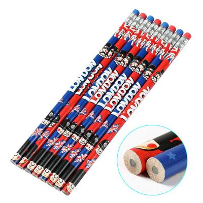 China Hot Selling Office School Pencil 8 in 1 Cardboard Pencil Set London Family Original Design Stationery Tourist Souvenir Customize Standard Pencil Set for sale