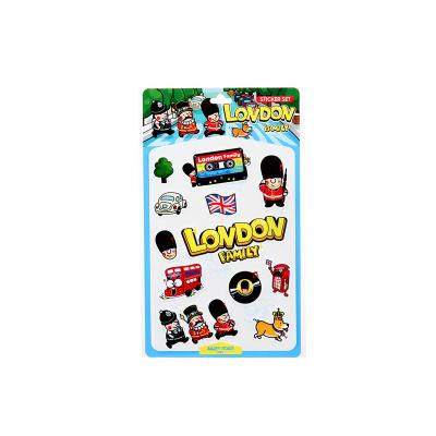 China Waterproof+Eco-friendly SS-WJ4003-5 Cardboard Sticker Set London Theme Original Design Souvenir Tourist Supplies Customize Sticker Set for sale