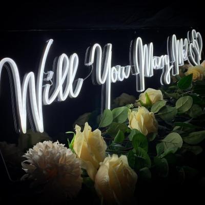 China 40 C Neon Sign Custom Wedding Decoration Marquee Light Up Letters Will You Marry Me for sale