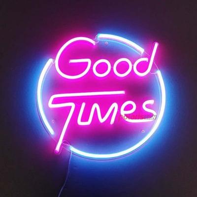 China Business Advertising Board Neon Light Custom Logo Sign Good Times Drop Shipping Wedding for sale