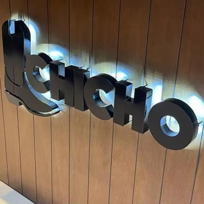 China Snow Logo Wall Sign Metal 3D Stainless Steel LED Backlit Letter Signboard for Hotels for sale