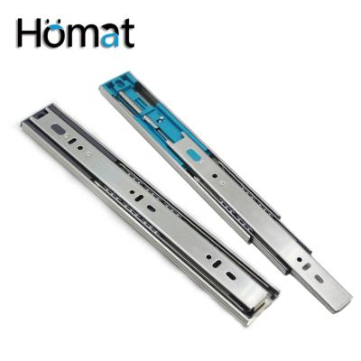 China Modern Furniture Homat Cabinet 45mm Full Extension Telescopic Ball Bearing Soft Close Slides for sale