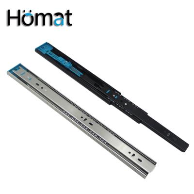 China Modern Steel Ball Bearing Handle Homat Furniture Hardware Push Open Telescopic Drawer Slide for sale